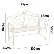 Load image into Gallery viewer, Cast Iron Garden Bench Outdoor Armrests 2 Seater Chair