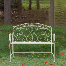 Load image into Gallery viewer, Metal Garden Bench Folding 2 Seater Chair Bench Outdoor Seating Furniture