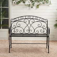 Load image into Gallery viewer, Metal Garden Bench Folding 2 Seater Chair Bench Outdoor Seating Furniture