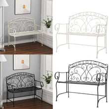 Load image into Gallery viewer, Metal Garden Bench Folding 2 Seater Chair Bench Outdoor Seating Furniture