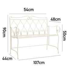 Load image into Gallery viewer, 2-Seater Iron Garden Bench Outdoor Patio Furniture Terrace Seating