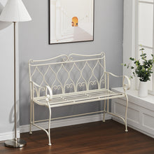 Load image into Gallery viewer, 2-Seater Iron Garden Bench Outdoor Patio Furniture Terrace Seating