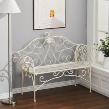 Load image into Gallery viewer, Metal Garden Bench 2-Seater Outdoor Patio Chair Furniture