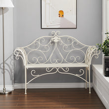 Load image into Gallery viewer, Metal Garden Bench 2-Seater Outdoor Patio Chair Furniture