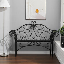 Load image into Gallery viewer, Metal Garden Bench 2-Seater Outdoor Patio Chair Furniture