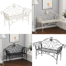 Load image into Gallery viewer, Metal Garden Bench 2-Seater Outdoor Patio Chair Furniture