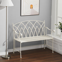 Load image into Gallery viewer, Foldable Garden Patio Bench Metal Outdoor Seating Furniture 2 Seater Home Decor