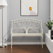 Load image into Gallery viewer, Garden Bench Patio 2-seater Armrest Chair Outdoor Metal Seat