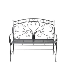 Load image into Gallery viewer, Garden Bench Patio 2-seater Armrest Chair Outdoor Metal Seat