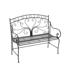 Load image into Gallery viewer, Garden Bench Patio 2-seater Armrest Chair Outdoor Metal Seat