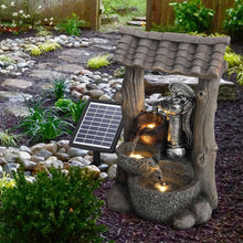 Load image into Gallery viewer, Outdoor Creative Water Fountain Rockery Decor Solar Powered