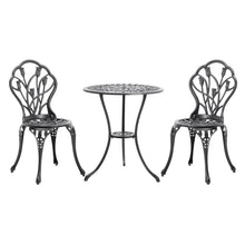 Load image into Gallery viewer, 3 Piece Bistro Set Round Aluminum Patio Table with 2 Chairs