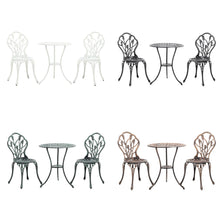 Load image into Gallery viewer, 3 Piece Bistro Set Round Aluminum Patio Table with 2 Chairs