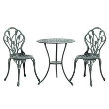 Load image into Gallery viewer, 3 Piece Bistro Set Round Aluminum Patio Table with 2 Chairs