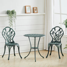 Load image into Gallery viewer, 3 Piece Bistro Set Round Aluminum Patio Table with 2 Chairs