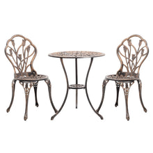 Load image into Gallery viewer, 3 Piece Bistro Set Round Aluminum Patio Table with 2 Chairs