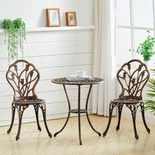 Load image into Gallery viewer, 3 Piece Bistro Set Round Aluminum Patio Table with 2 Chairs