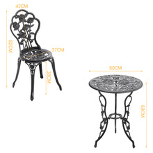 Load image into Gallery viewer, 3 Piece Garden Table and Chairs Bistro Set Outdoor Patio Furniture