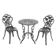 Load image into Gallery viewer, 3 Piece Garden Table and Chairs Bistro Set Outdoor Patio Furniture