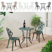 Load image into Gallery viewer, 3 Piece Garden Table and Chairs Bistro Set Outdoor Patio Furniture
