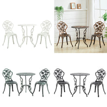 Load image into Gallery viewer, 3 Piece Garden Table and Chairs Bistro Set Outdoor Patio Furniture