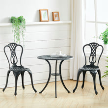 Load image into Gallery viewer, Cast Aluminum Outdoor 3 Piece Bistro Set Garden Table and Chairs