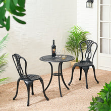 Load image into Gallery viewer, Cast Aluminum Outdoor 3 Piece Bistro Set Garden Table and Chairs