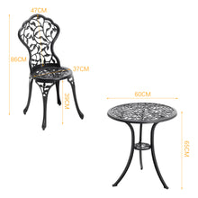 Load image into Gallery viewer, 3pcs Bistro Set Cast Aluminum Outdoor Patio Table with 2 Chairs
