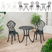 Load image into Gallery viewer, 3pcs Bistro Set Cast Aluminum Outdoor Patio Table with 2 Chairs