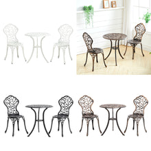 Load image into Gallery viewer, 3pcs Bistro Set Cast Aluminum Outdoor Patio Table with 2 Chairs