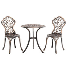 Load image into Gallery viewer, 3pcs Bistro Set Cast Aluminum Outdoor Patio Table with 2 Chairs