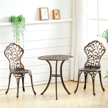 Load image into Gallery viewer, 3pcs Bistro Set Cast Aluminum Outdoor Patio Table with 2 Chairs