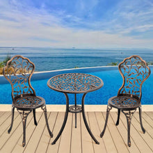 Load image into Gallery viewer, 3pcs Bistro Set Cast Aluminum Outdoor Patio Table with 2 Chairs