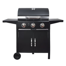 Load image into Gallery viewer, 3-Burner Outdoor BBQ Propane Gas Grill with Wheels, AI0966