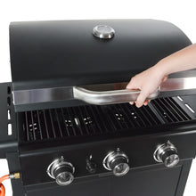 Load image into Gallery viewer, 3-Burner Outdoor BBQ Propane Gas Grill with Wheels, AI0966