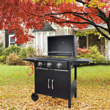 Load image into Gallery viewer, 3-Burner Outdoor BBQ Propane Gas Grill with Wheels, AI0966