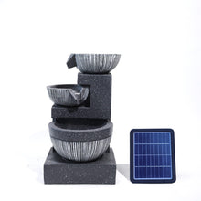 Load image into Gallery viewer, Outdoor Water Fountain Rockery Decoration 3 Tier Bowls Solar Powered, AI0983