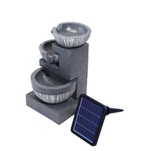 Load image into Gallery viewer, Outdoor Water Fountain Rockery Decoration 3 Tier Bowls Solar Powered, AI0983