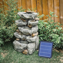 Load image into Gallery viewer, Outdoor Fountain Water Feature Waterfall Solar Powered