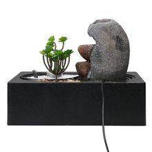 Load image into Gallery viewer, Buddha Zen Tabletop Fountain with LED Light, Tealight Holder and Succulent, AI1037