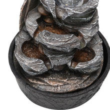Load image into Gallery viewer, Tiered Rock Cascading Tabletop Water Fountain with LED Crystal Ball, AI1039