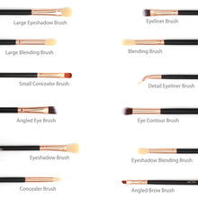 Load image into Gallery viewer, 12pcs Eye Brushes Set Makeup Brush Kit with pouch