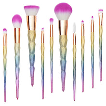 Load image into Gallery viewer, 10PCS Qivange Makeup Brushes, Rainbow Foundation Eyeshadow Eyeliner Makeup Brushes Set(10pcs)