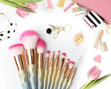 Load image into Gallery viewer, 10PCS Qivange Makeup Brushes, Rainbow Foundation Eyeshadow Eyeliner Makeup Brushes Set(10pcs)