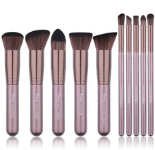 Load image into Gallery viewer, 10Pcs Kabuki Brush Dense Soft Synthetic Liquid Foundation Face Blending Makeup Brushes Kit with Box for Christmas Halloween Birthday
