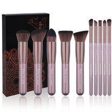 Load image into Gallery viewer, 10Pcs Kabuki Brush Dense Soft Synthetic Liquid Foundation Face Blending Makeup Brushes Kit with Box for Christmas Halloween Birthday