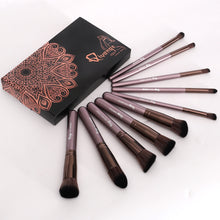 Load image into Gallery viewer, 10Pcs Kabuki Brush Dense Soft Synthetic Liquid Foundation Face Blending Makeup Brushes Kit with Box for Christmas Halloween Birthday