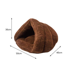 Load image into Gallery viewer, Brown Fleece Puppy Pet Cat Bed Basket Nest Sleeping House