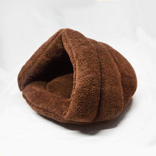 Load image into Gallery viewer, Brown Fleece Puppy Pet Cat Bed Basket Nest Sleeping House