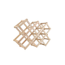 Load image into Gallery viewer, Natural Wooden 10 Bottles Folding Stand Rack Storage Wine Bottle Display Kitchen